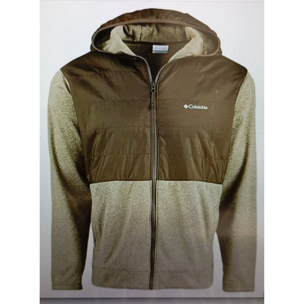Columbia Jacket Mens Hooded Full-Zip Olive Lightweight Size L